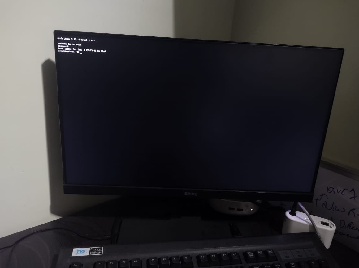 arch linux main screen