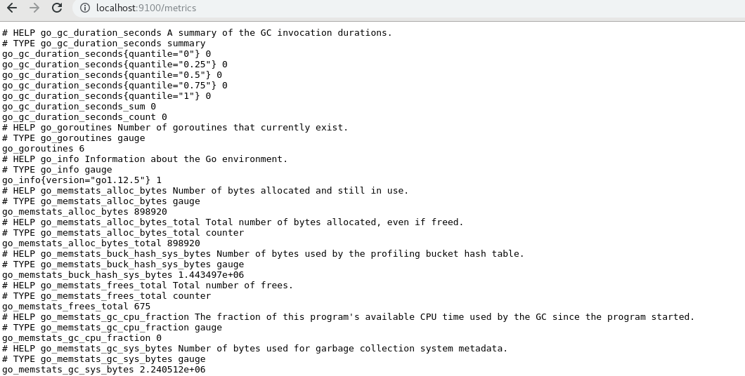 Node exporter metrics